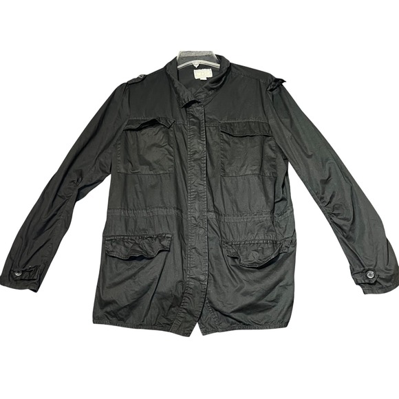 Converse One Star Military Jacket Womens XL Black Utility Coat Lightweight - Picture 1 of 16
